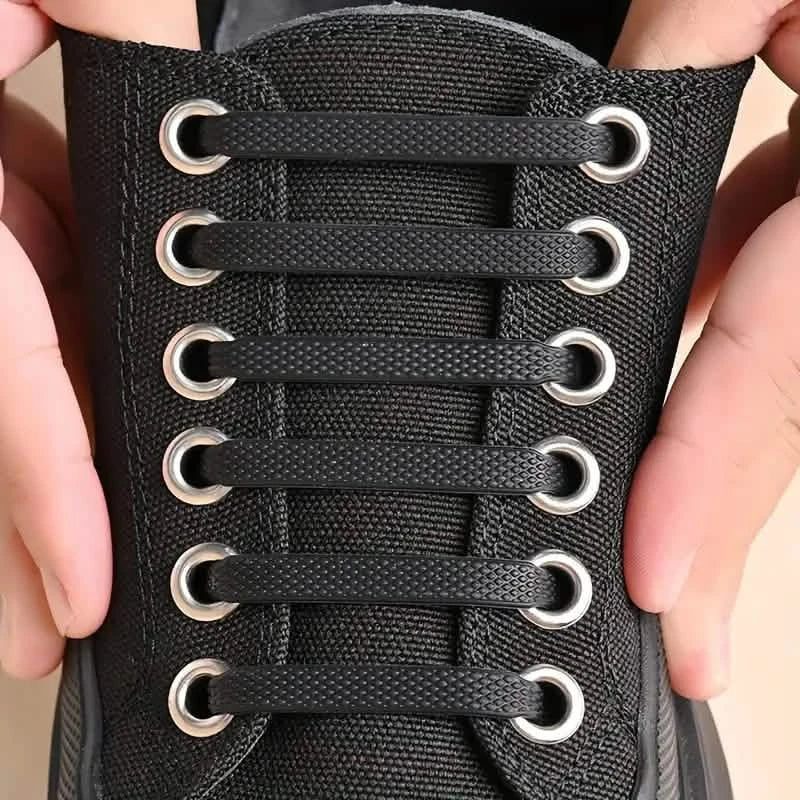 16-Pieces Set: Silicone Elastic Shoe Laces - Free-Tie for Skate, Casual and Sneakers Shoes