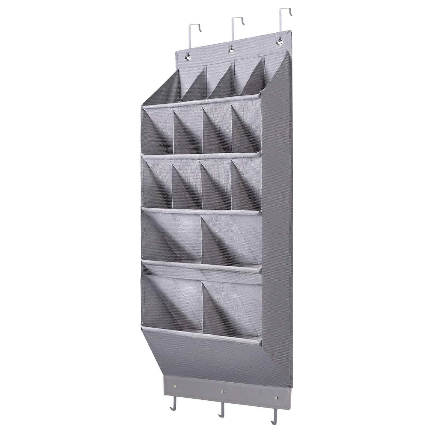 16 Pockets Over The Door Shoe Organizer 5 Tier with 6 Hooks