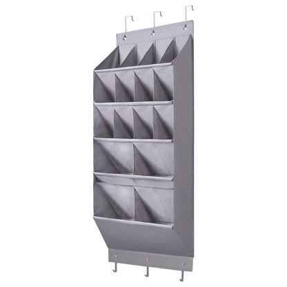 16 Pockets Over The Door Shoe Organizer 5 Tier with 6 Hooks