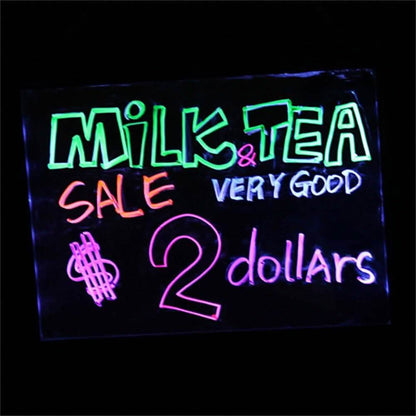 16 x 12" LED Flashing Illuminated Erasable Neon Sign Remote Message Menu Writing