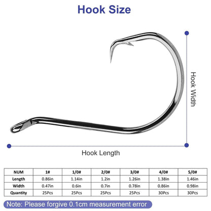 160-Piece: Offset Fishing Hooks Kit