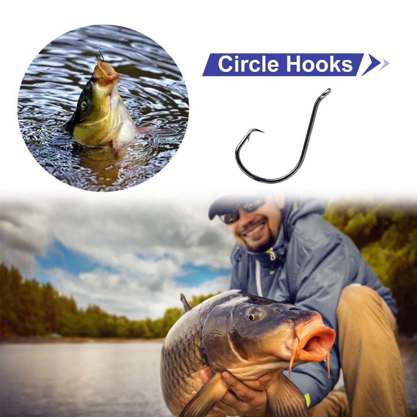 160-Piece: Offset Fishing Hooks Kit