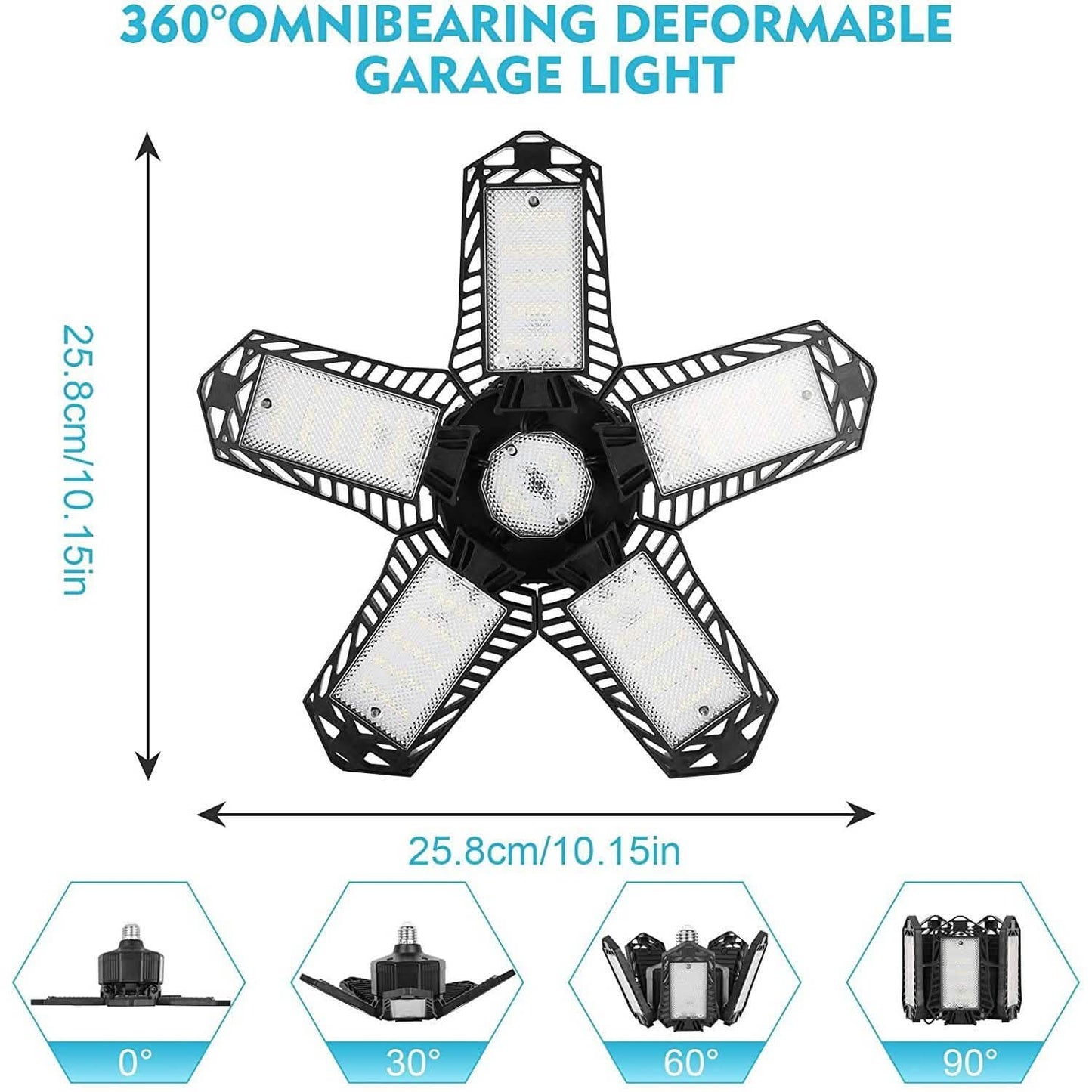 16000LM Garage Light with 6 LED Garage Ceiling Lights Panels