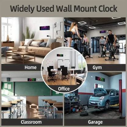 16.2" Large Display Digital Coloring Changing Wall Clock with Built-in Night Light