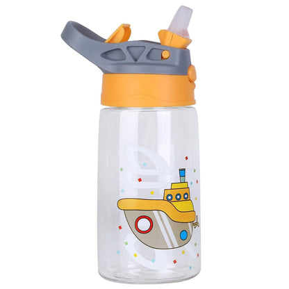 16.2oz Leak-proof Kids Water Bottle with Straw Push Button