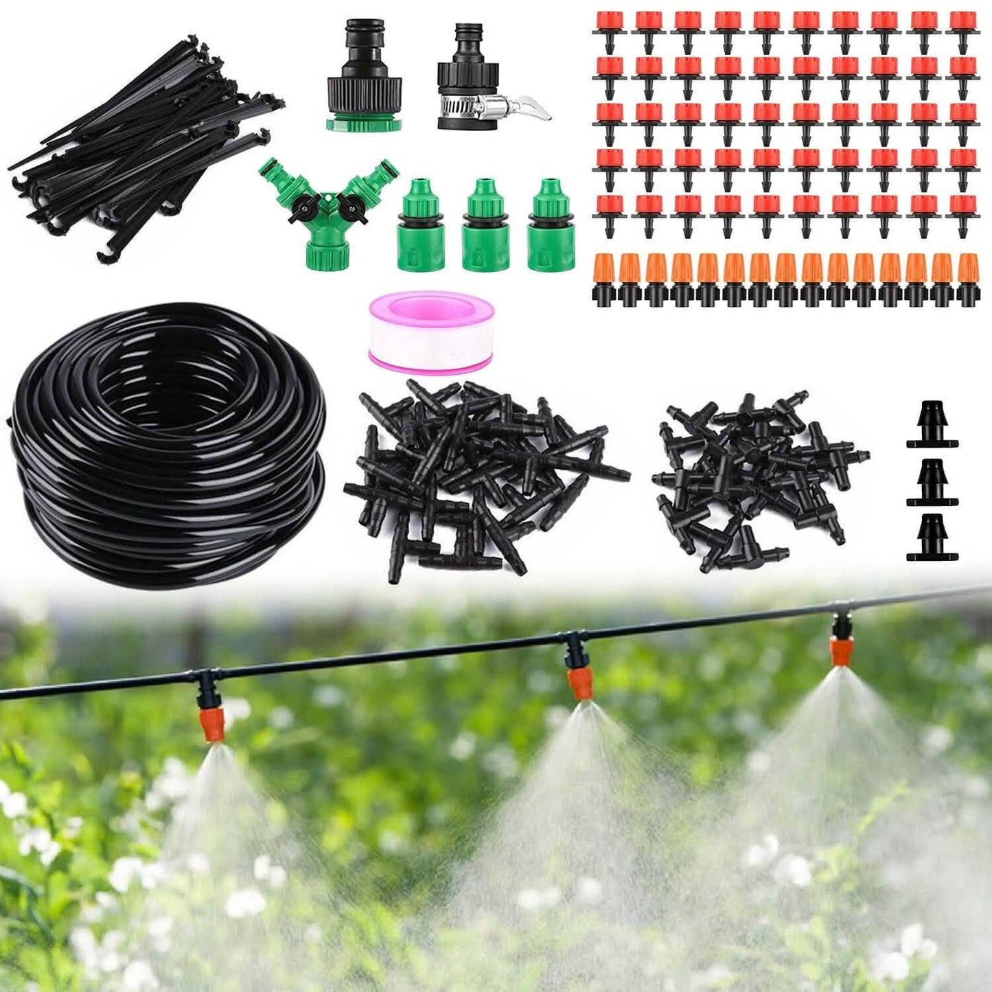 164FT Drip Irrigation Kit Automatic Garden Irrigation System