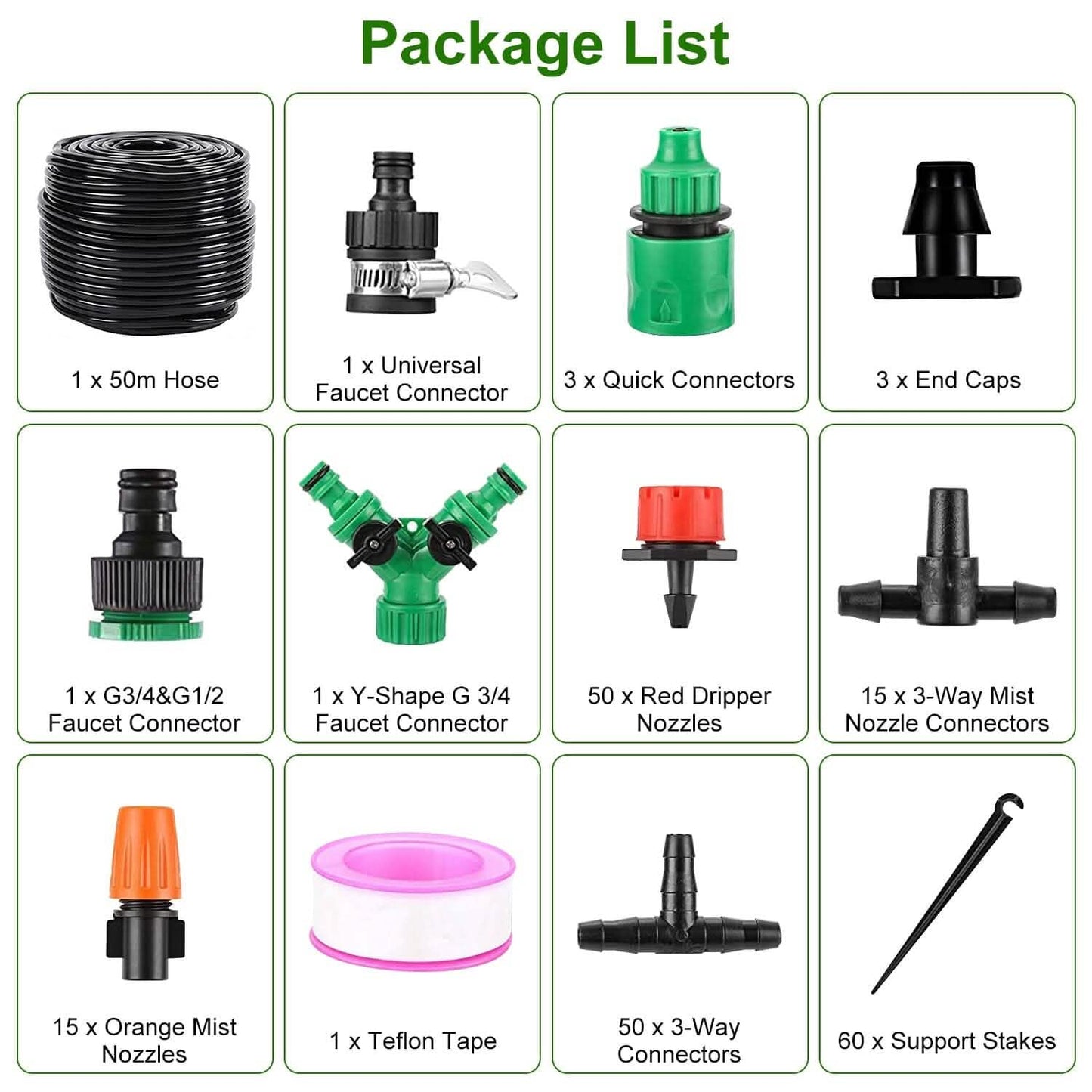 164FT Drip Irrigation Kit Automatic Garden Irrigation System