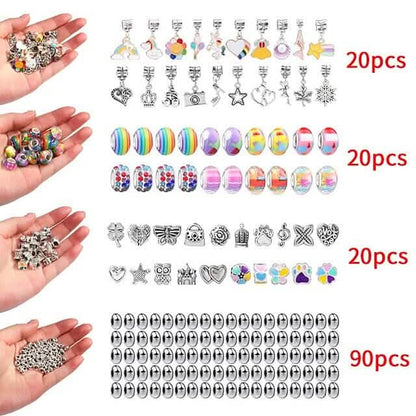 165-Piece: Gorgeous Color Beads DIY Handmade Children's Bracelet Set