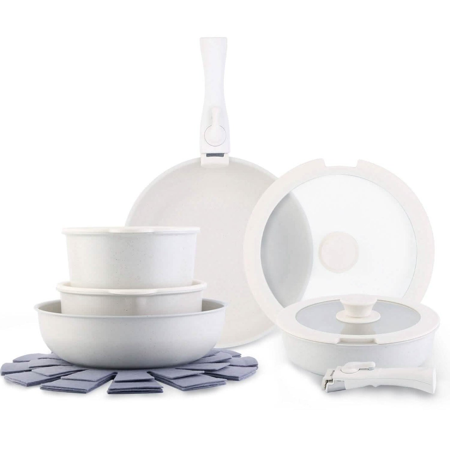 17-Pieces: Nonstick Cookware Set Induction Kitchen Pots and Pans