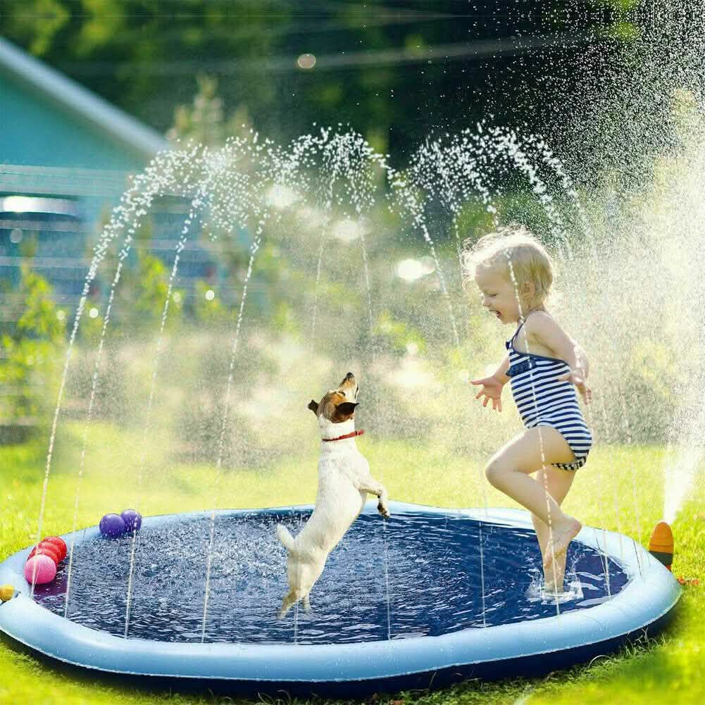 170CM Splash Play Mat Inflatable Water Toy Sprinkler Pad Kid Toddler Dog