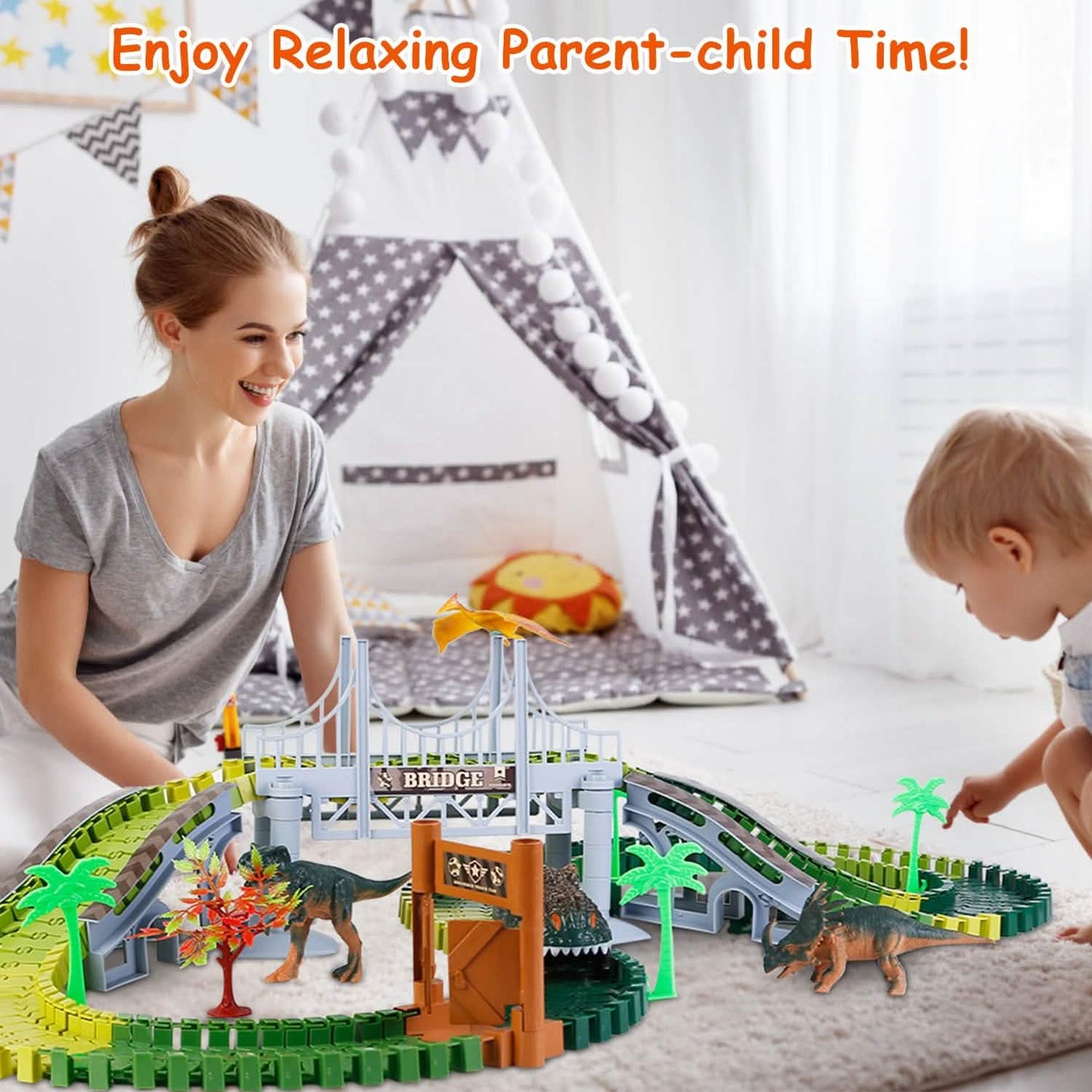 175-Piece: Dinosaur Race Track Set