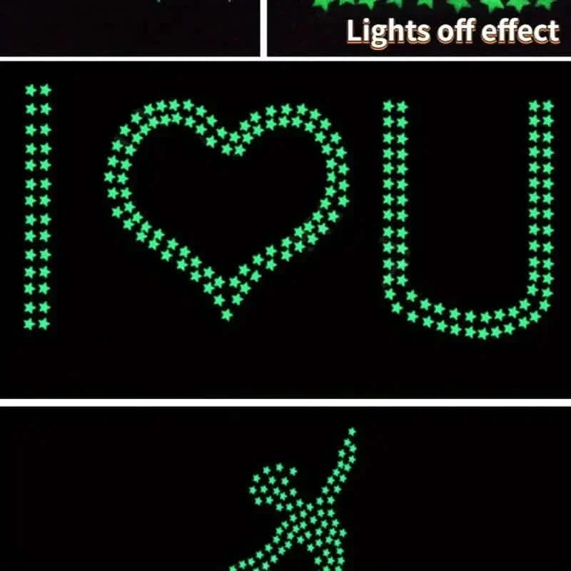 175-Pieces: Reusable Glow-in-the-Dark Star Wall Stickers with Shimmery Finish