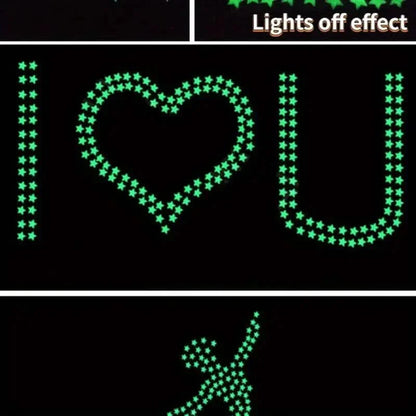 175-Pieces: Reusable Glow-in-the-Dark Star Wall Stickers with Shimmery Finish