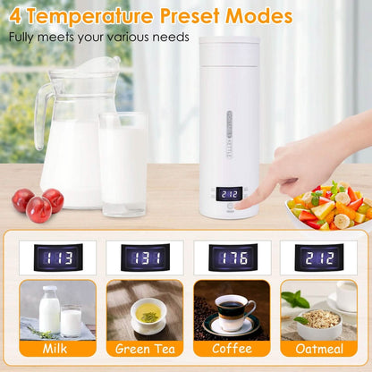 17Oz Stainless Steel Travel Electric Kettle with 4 Temperature Preset Modes