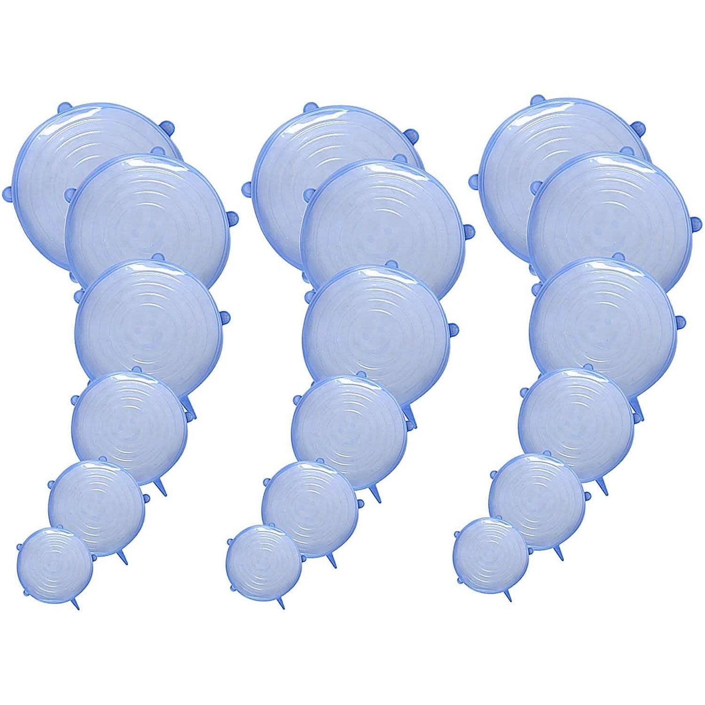 18-Pack: Stretchable Silicon Blue Cover Lid