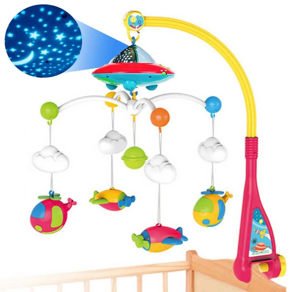 180 Melodies Music Crib Toy Twinkle Light Mobile Cot Bed Bell Box Baby Rattles