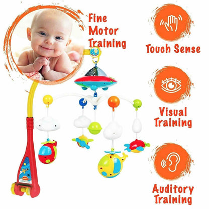 180 Melodies Music Crib Toy Twinkle Light Mobile Cot Bed Bell Box Baby Rattles