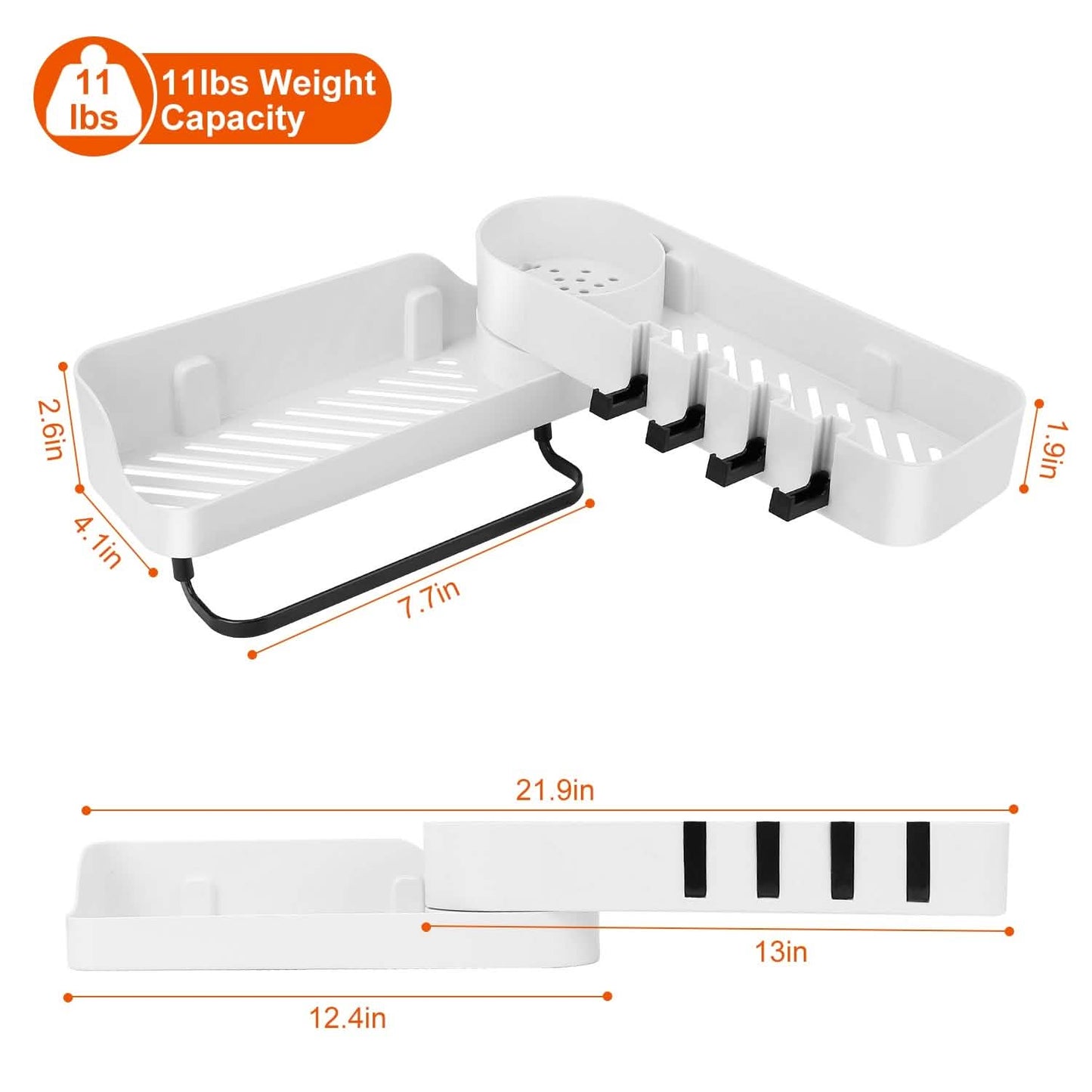 180° Rotatable Bathroom Corner Caddy Shelf