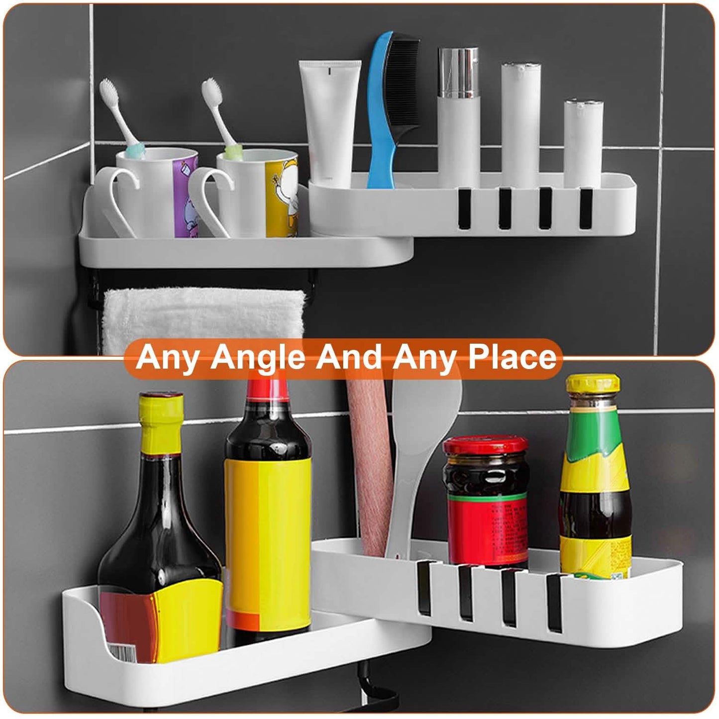 180° Rotatable Bathroom Corner Caddy Shelf