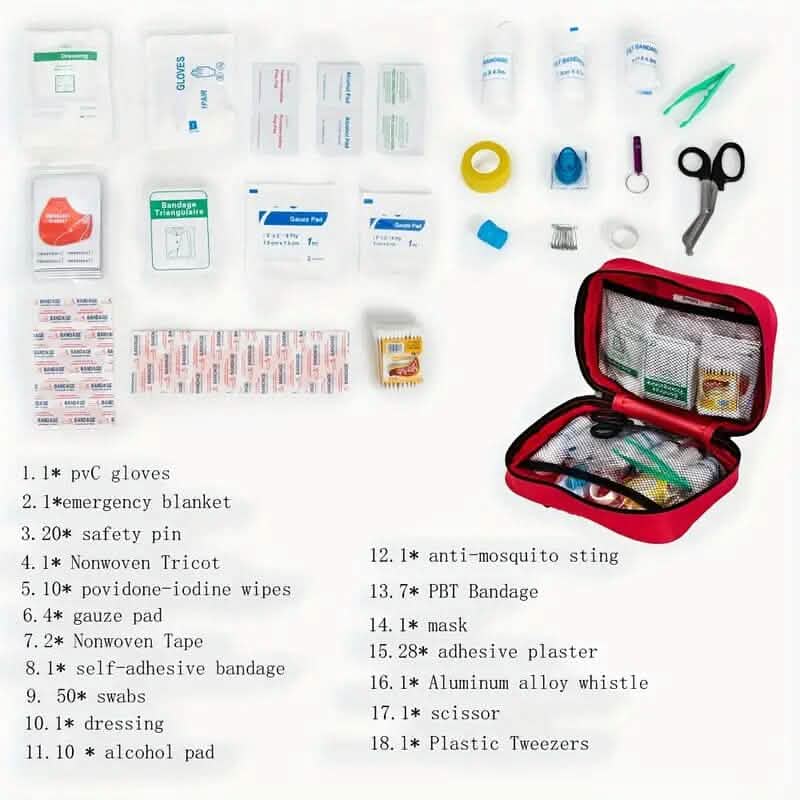 184-Piece: Multi-Purpose First Aid Kit