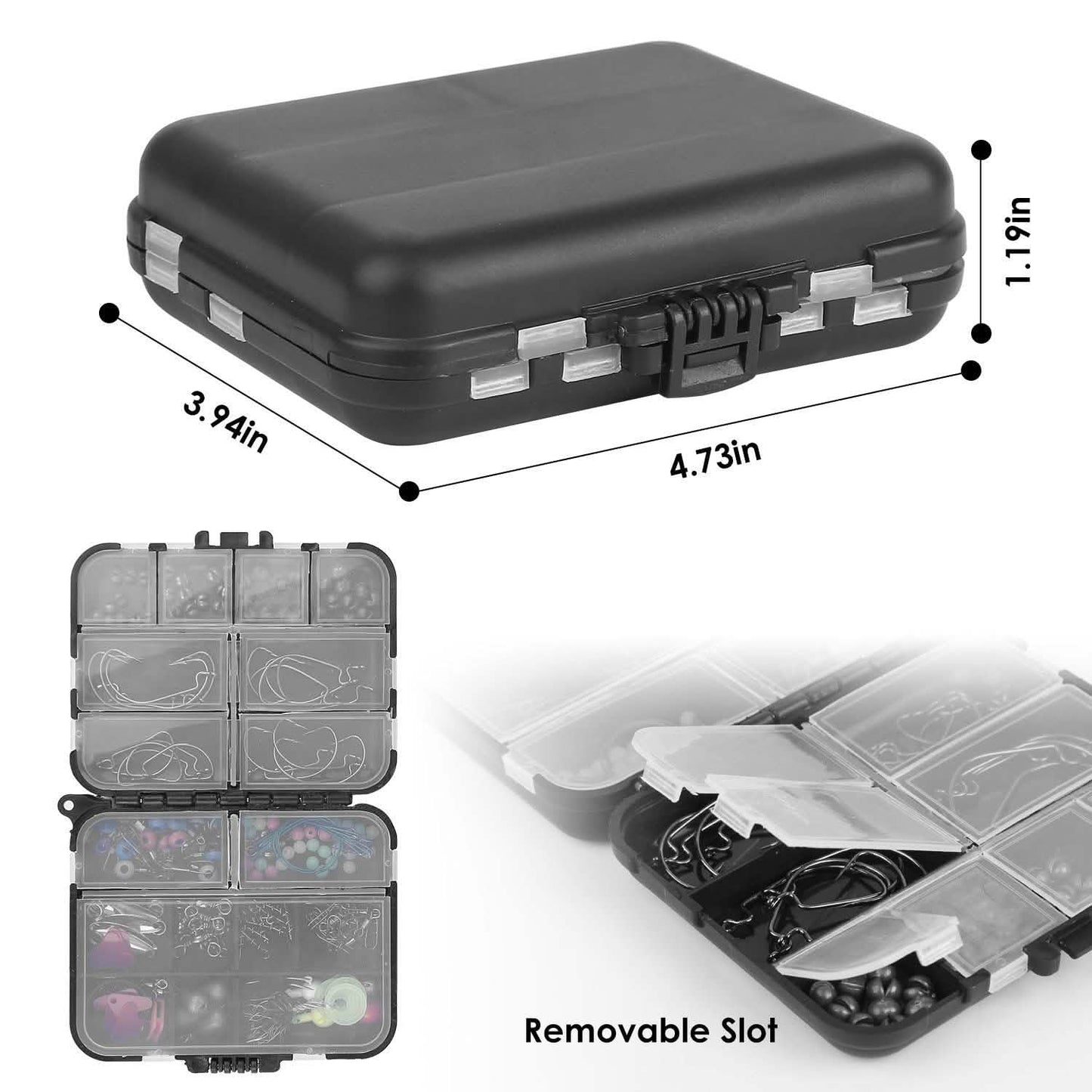 188-Pieces: Portable Fishing Accessory Kit with Tackle Box