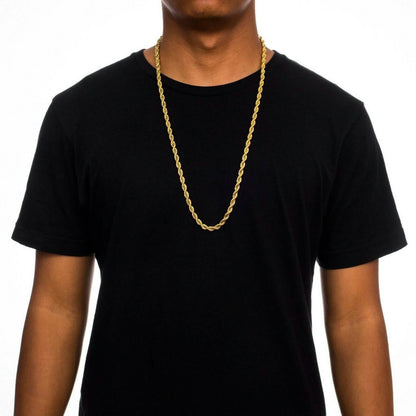18k Diamond Cut Rope Chain Necklace 5MM