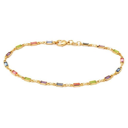 18K Gold Anklet Made with Swarovski Elements