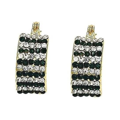 18k Gold-filled Emerald Crystal Pavé High-polish Cubic Zirconia Earrings