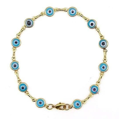 18k Gold Filled High Polish Finsh Evil Eye Bracelet