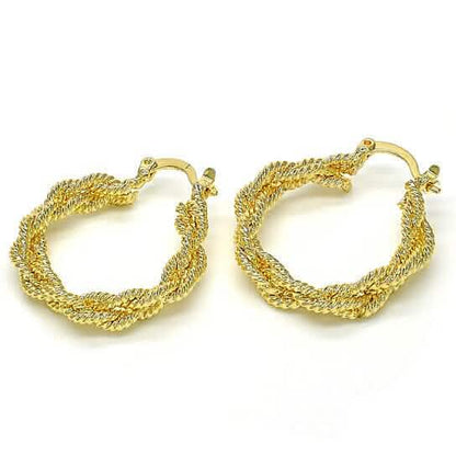 18k Gold Filled High Polish Finsh Medium Hoop