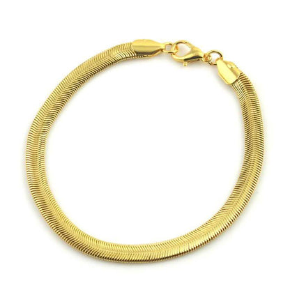18K Gold Herringbone Anklet