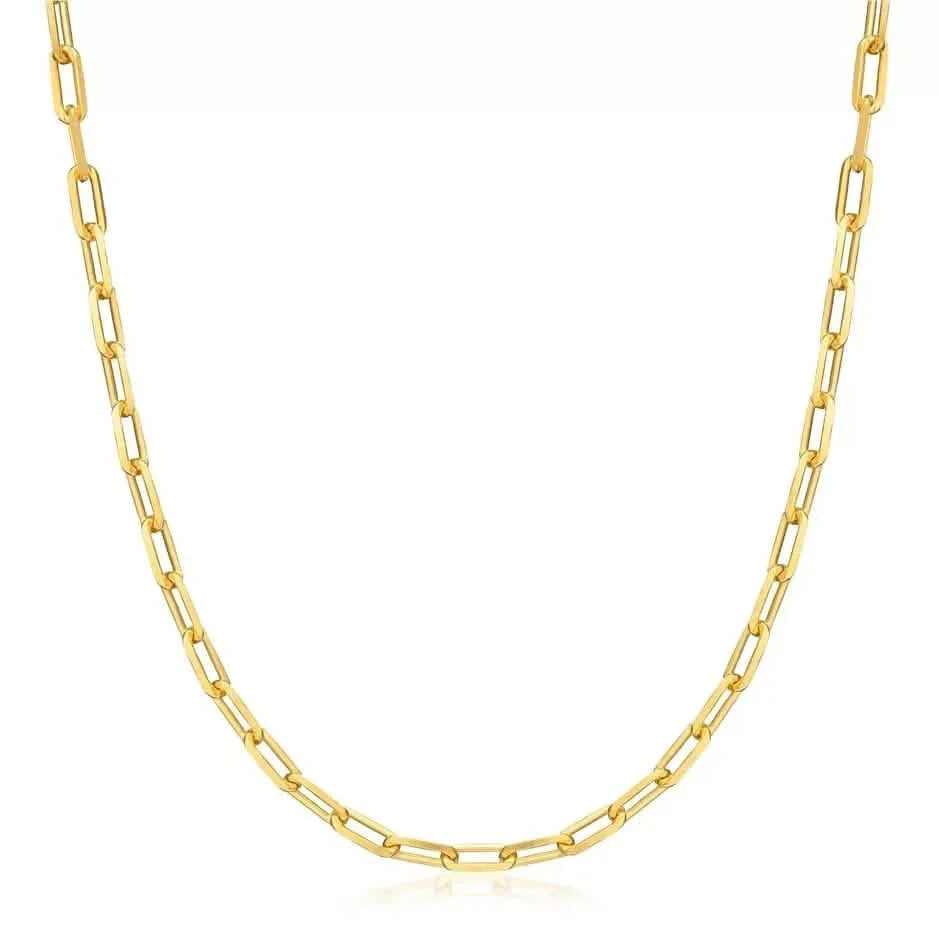 18K Gold Paperclip Link Chain Necklace