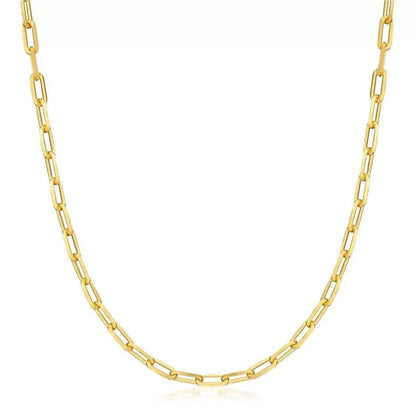 18K Gold Paperclip Link Chain Necklace