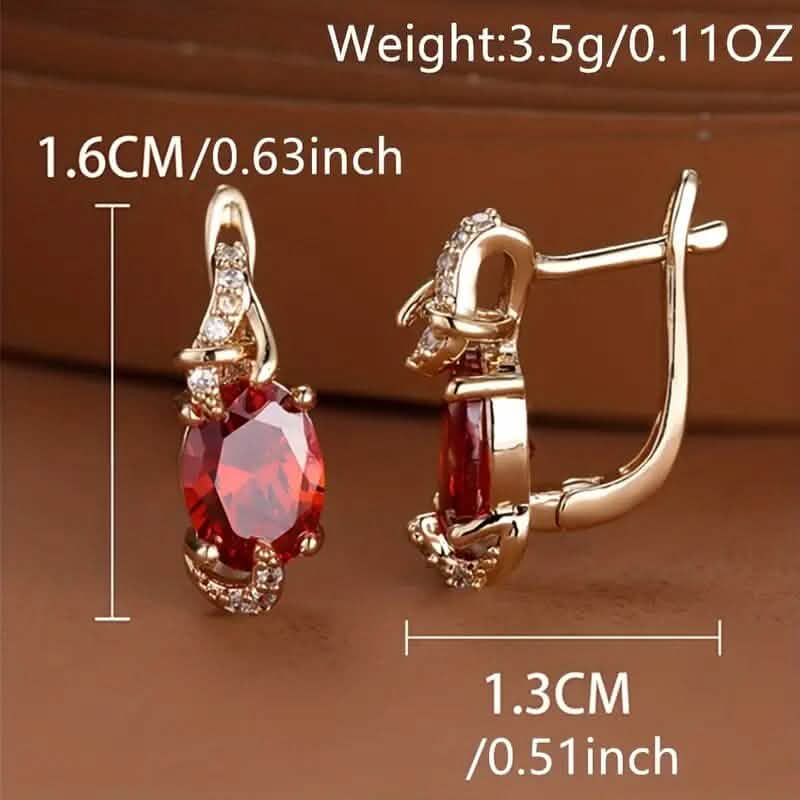18K Gold Stone Stud Earrings