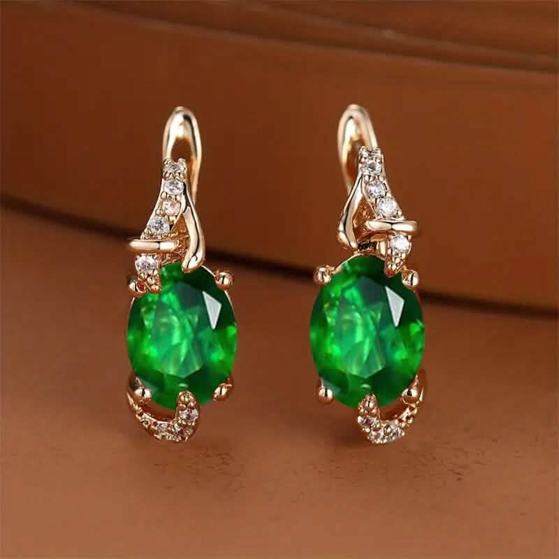 18K Gold Stone Stud Earrings