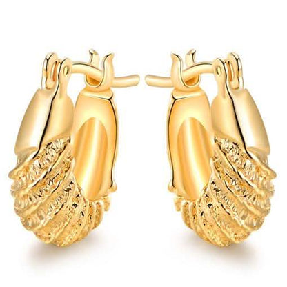 18k Gold Plated Carved Hoop Earrings
