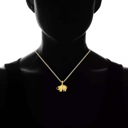 18K Gold Plated Happy Elephant Pendant Necklace