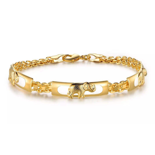 18K Gold Plated Lucky Elephant Parade Bracelet