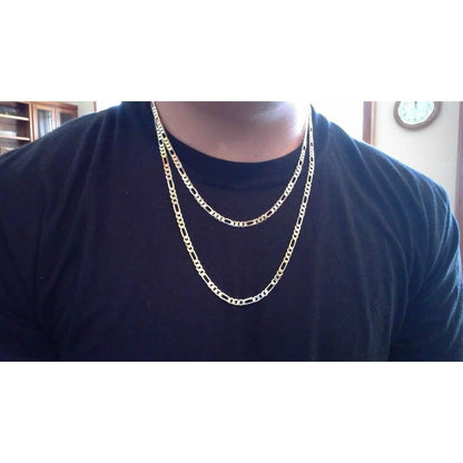18k Solid Gold Figaro Chain 2.0mm Necklace