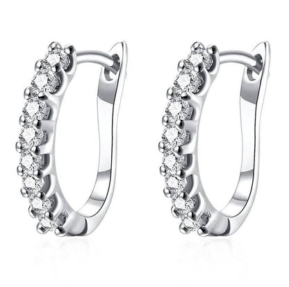 18K White Gold and Swarovski Element Crystal Petite Earrings