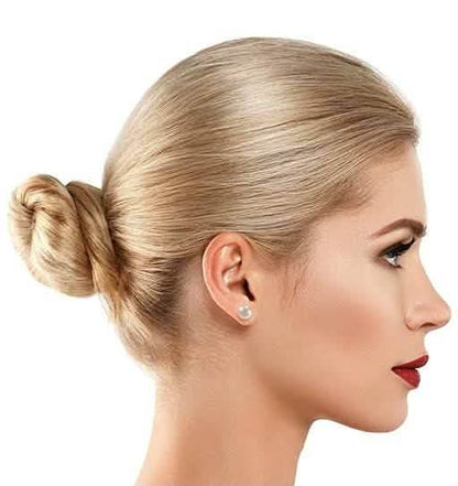 18K White Gold Plated Stud Earrings
