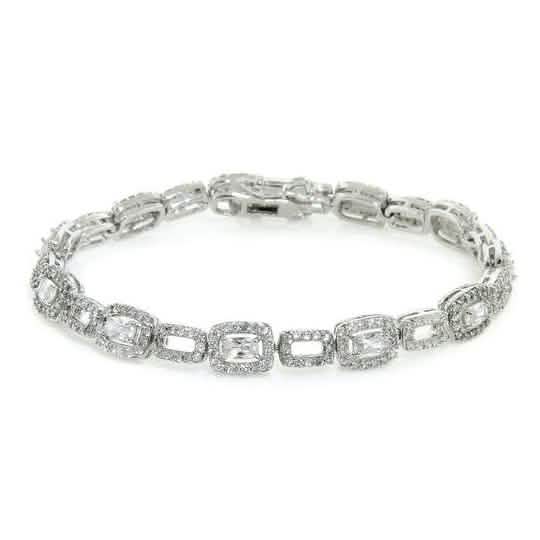 18K White Gold Plated Tennis Bracelets