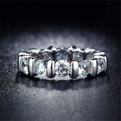 18k White Gold Round Cut Eternity Band