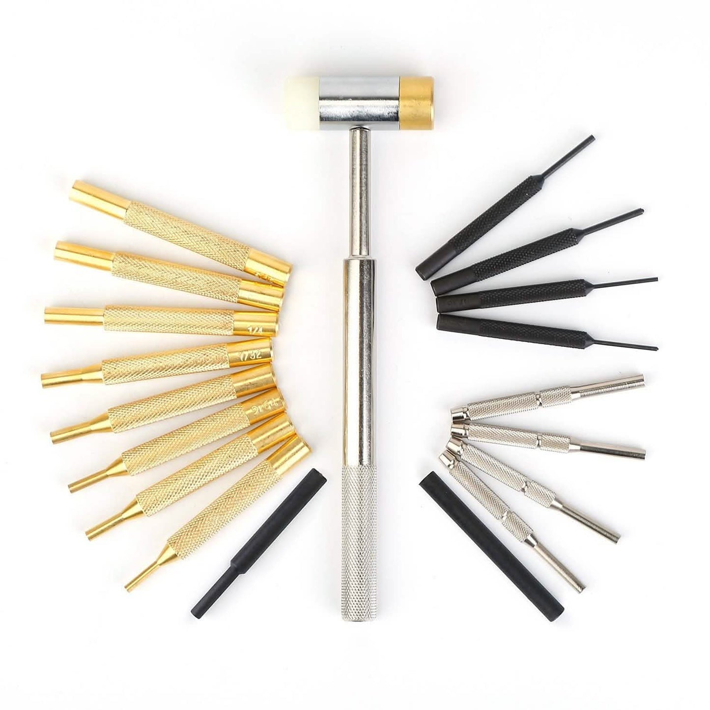 19-Piece: Hammer Punch Set Drift Pin Punch Kit with Portable Storage Box