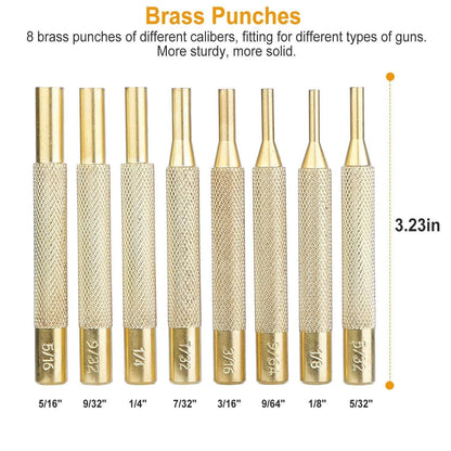 19-Piece: Hammer Punch Set Drift Pin Punch Kit with Portable Storage Box