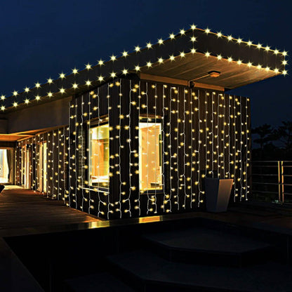 19.6 x 6.6 FT. 448 LED Warm White Waterproof String Fairy Curtain Lights
