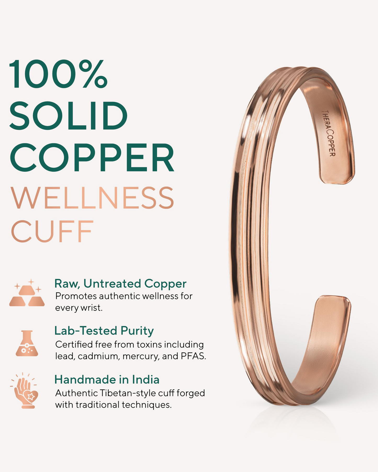 Pure Copper Cuff Bracelet – Tier
