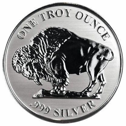 1oz .999 Fine AG Silver Round - Buffalo Indian Stamped