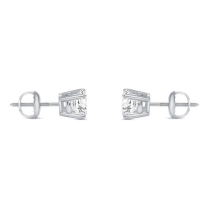 2 Ct Round Lab Created Grown Diamond Earrings 950 Platinum E/VVS Basket Screw