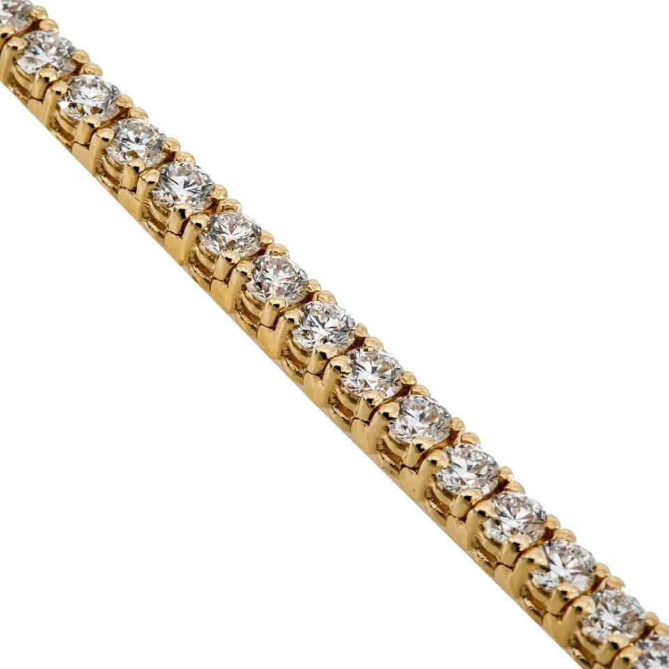 2 Ct TW Round-Cut Natural Diamond Tennis Bracelet 14K Gold 7" Women's